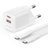 Oplader med USB-C og USB-A